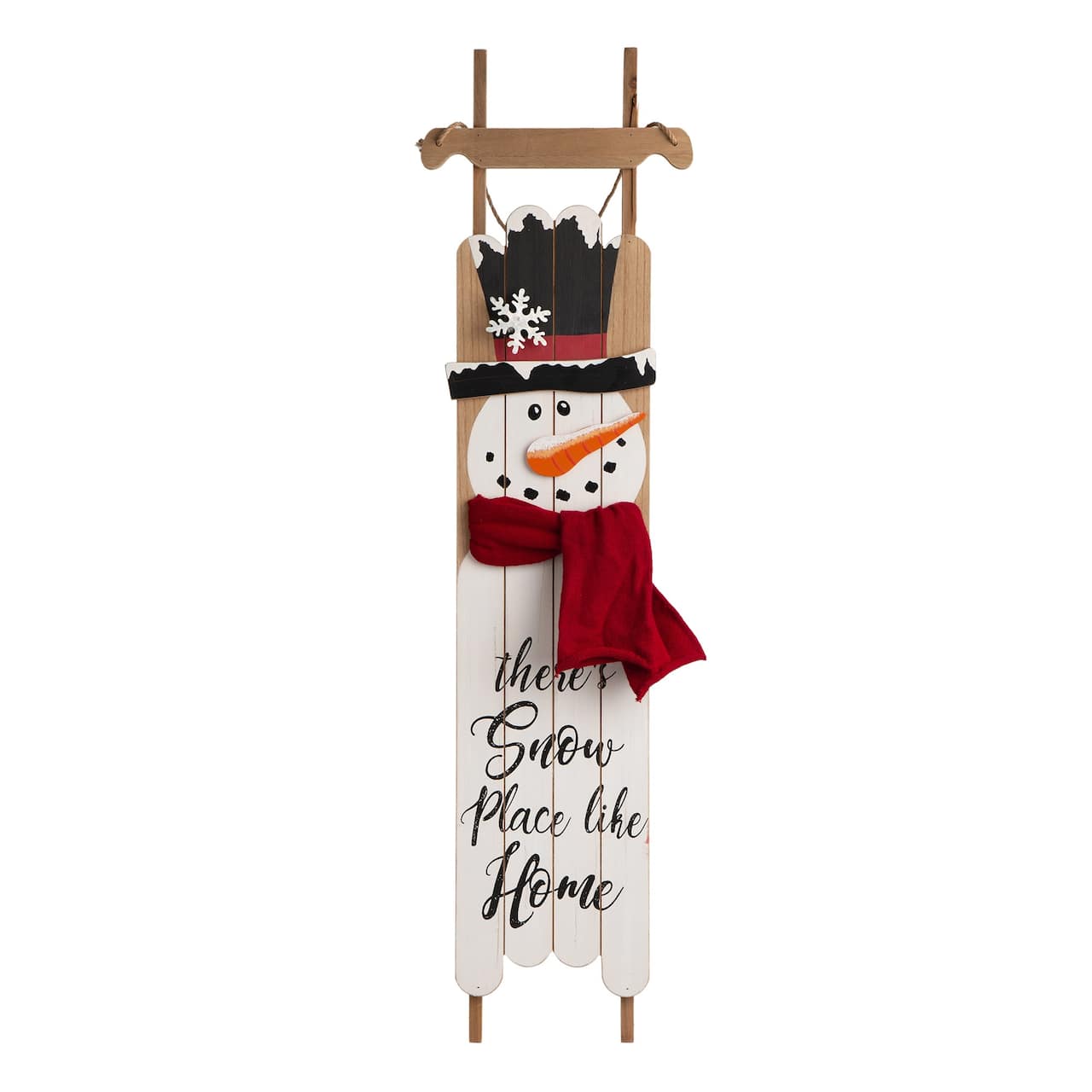 Glitzhome® 3.5ft. Wooden Christmas Snowman Porch Sign